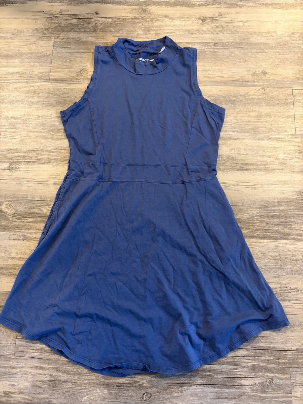 Toad&Co Sleeveless Mock Neck  Dress with pockets